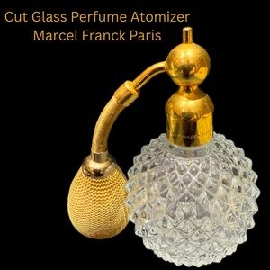 Marcel Franck Paris Vintage Cut Glass Perfume Atomizer